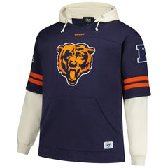 Chicago Bears '47 Big & Tall Split Zone Cornerback V-Neck Hoodie - Navy - 47 brand