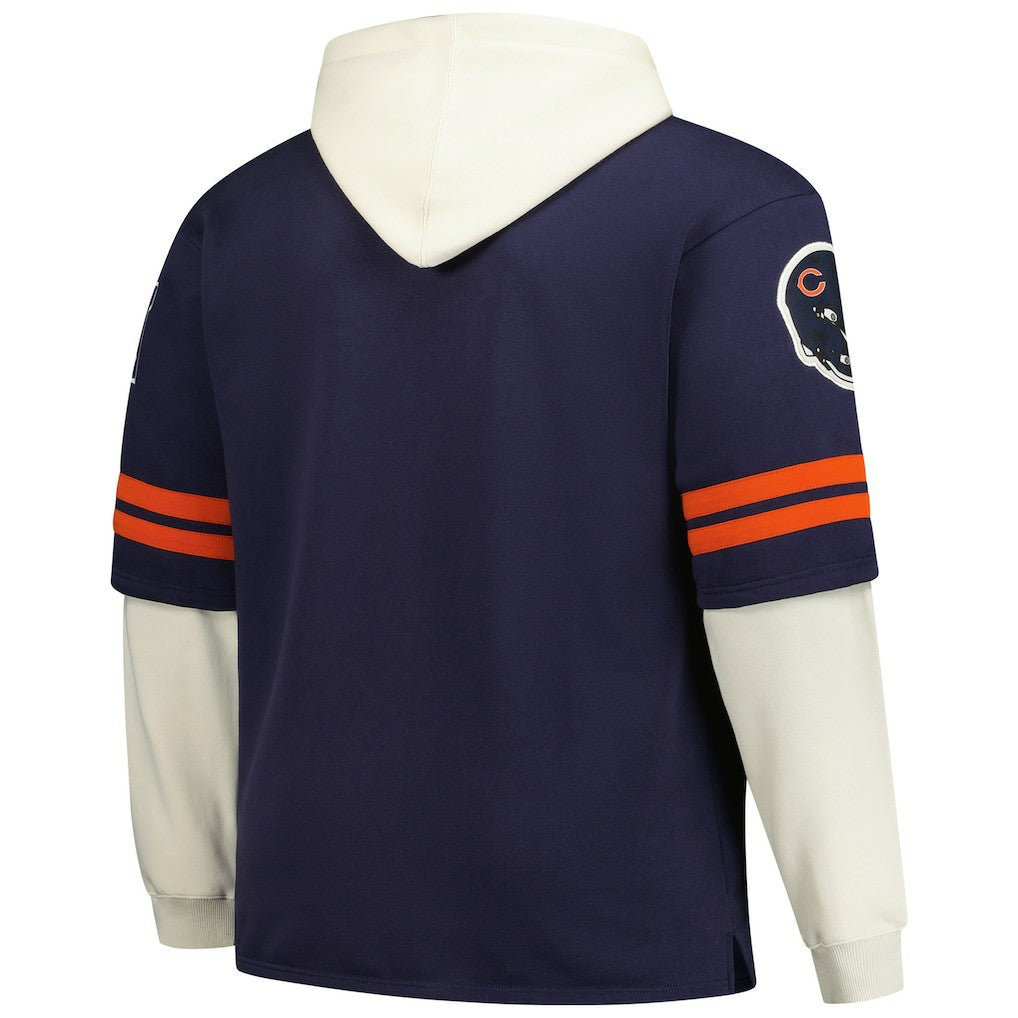 Chicago Bears '47 Big & Tall Split Zone Cornerback V-Neck Hoodie - Navy - 47 brand