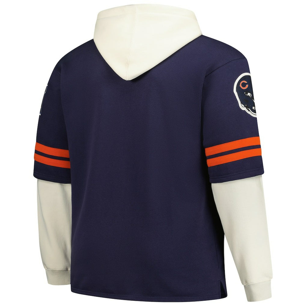 Chicago Bears '47 Big & Tall Split Zone Cornerback V-Neck Hoodie - Navy - 47 brand
