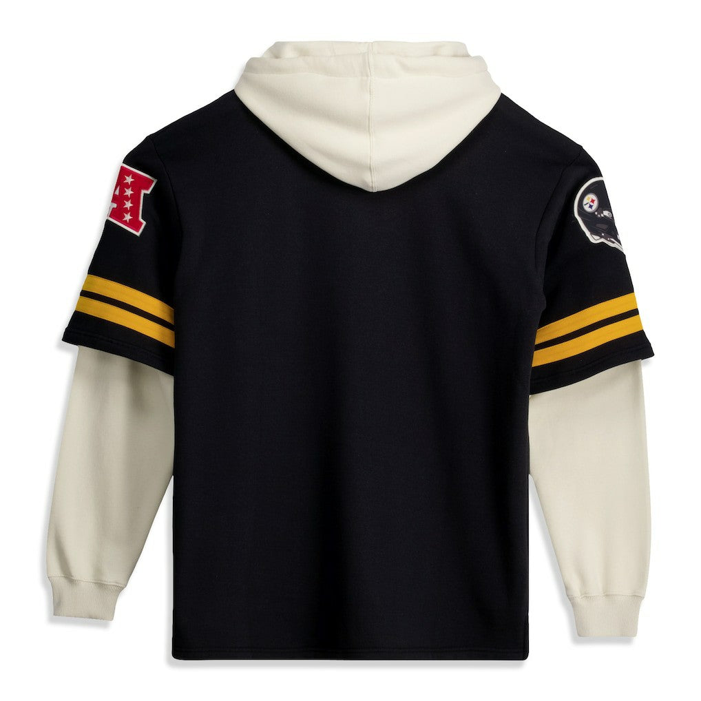 Pittsburgh Steelers '47 Big & Tall Split Zone Cornerback V-Neck Hoodie - Black - 47 brand