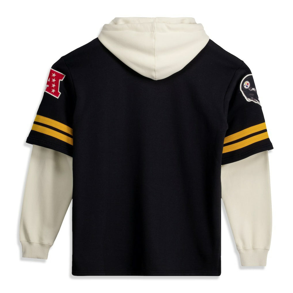 Pittsburgh Steelers '47 Big & Tall Split Zone Cornerback V-Neck Hoodie - Black - 47 brand