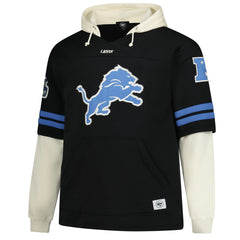 Detroit Lions '47 Big & Tall Split Zone Cornerback V-Neck Hoodie - Black - 47 brand