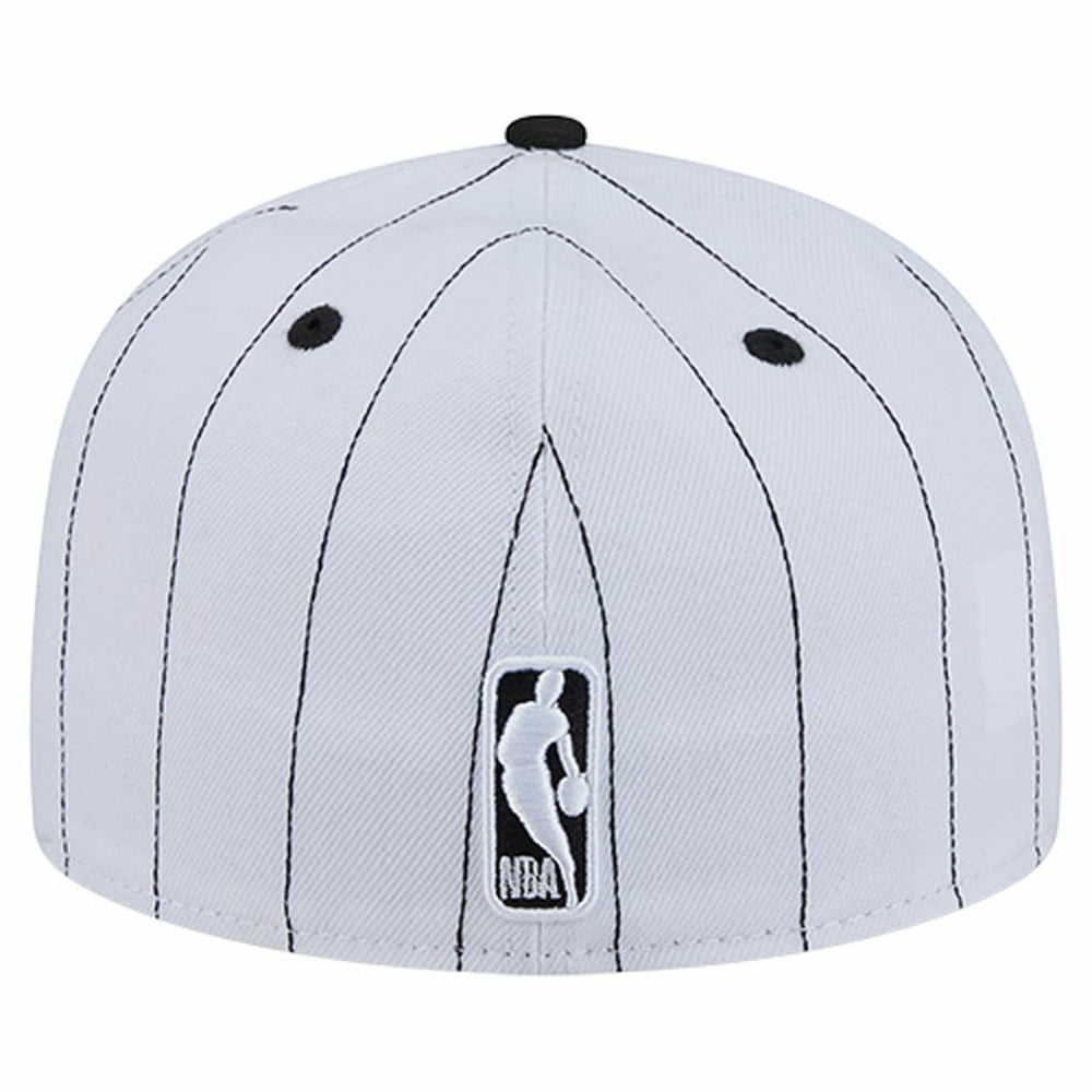 New Era Chicago Bulls Wordmark Pinstripe 59FIFTY Fitted Hat White