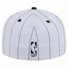 New Era Chicago Bulls Wordmark Pinstripe 59FIFTY Fitted Hat White