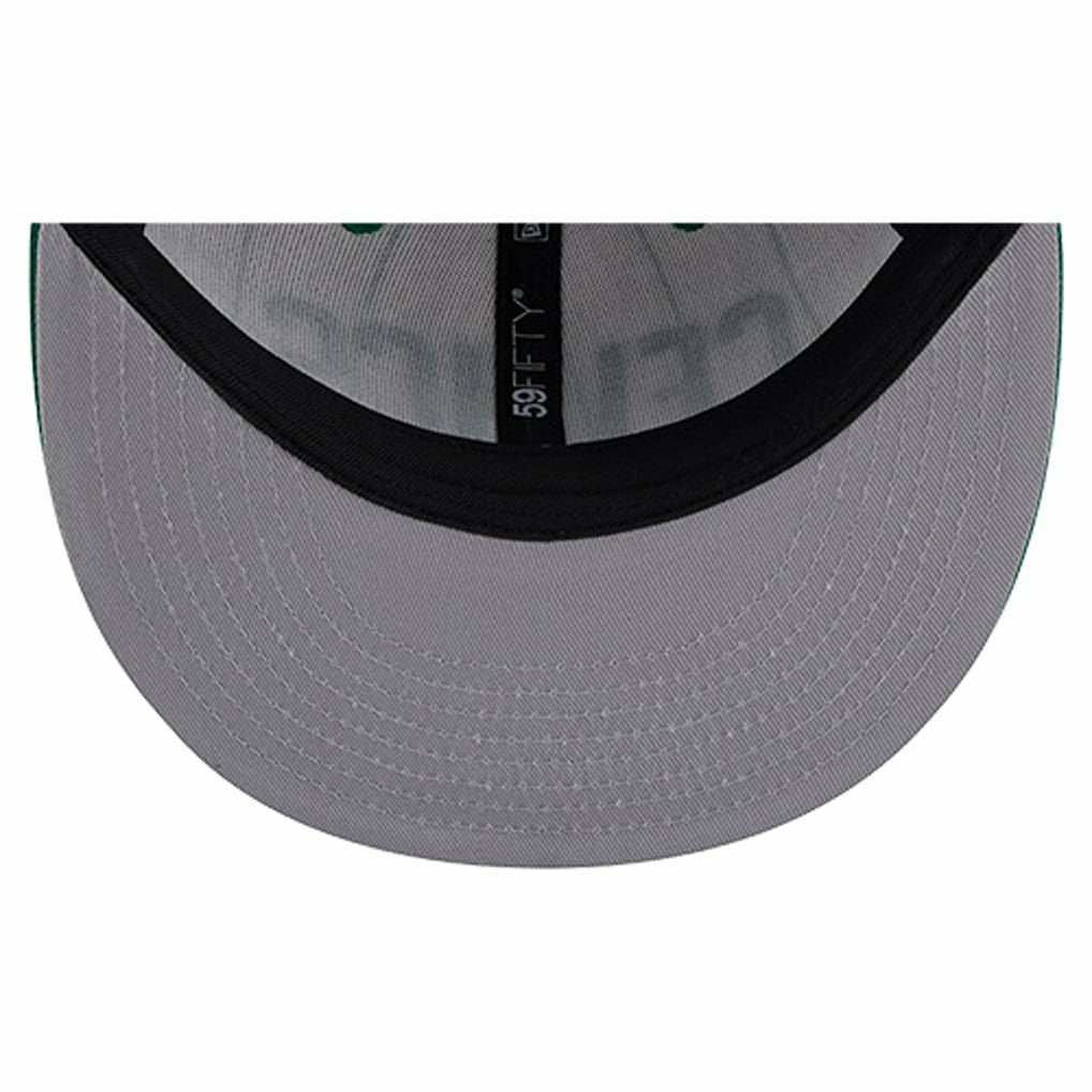New Era Boston Celtics Wordmark Pinstripe 59FIFTY Fitted Hat White