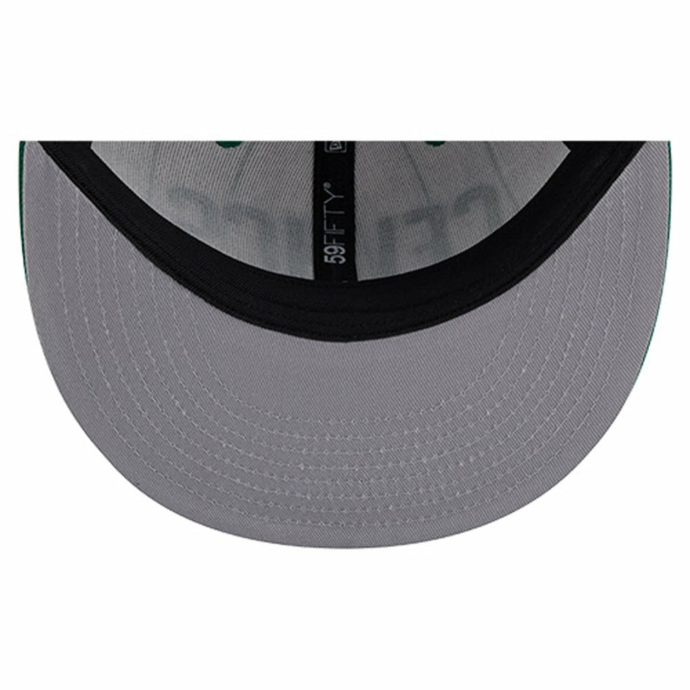 New Era Boston Celtics Wordmark Pinstripe 59FIFTY Fitted Hat White