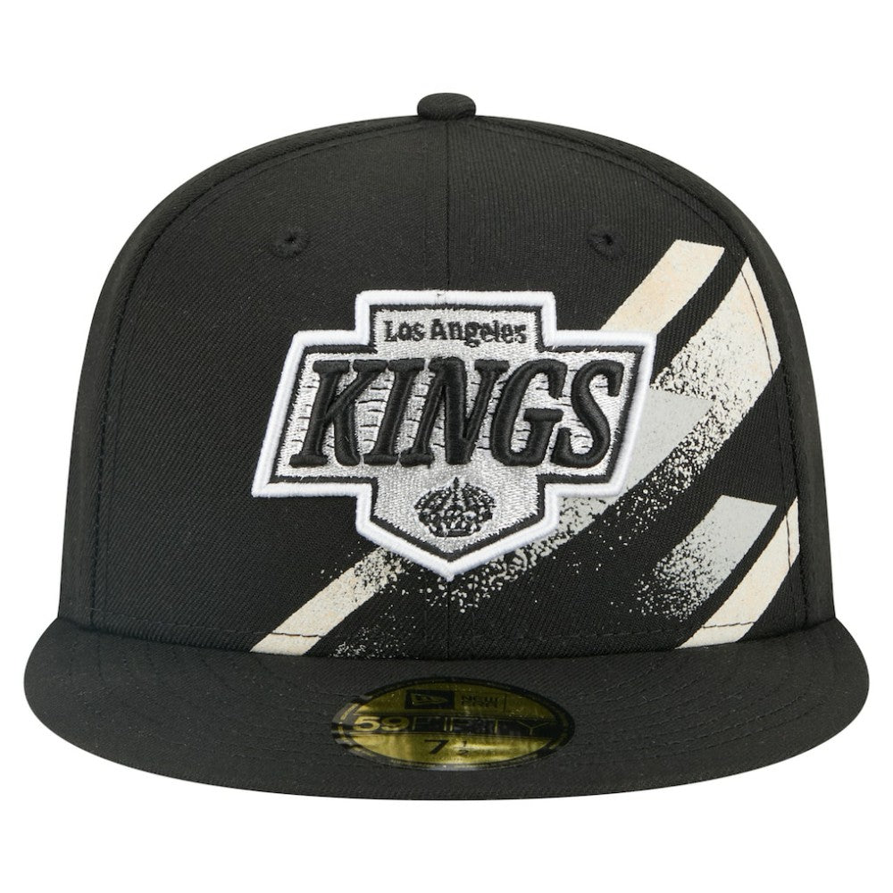 Los Angeles Kings New Era Faded Lines 59FIFTY Fitted Hat - Black | New Era Clearance