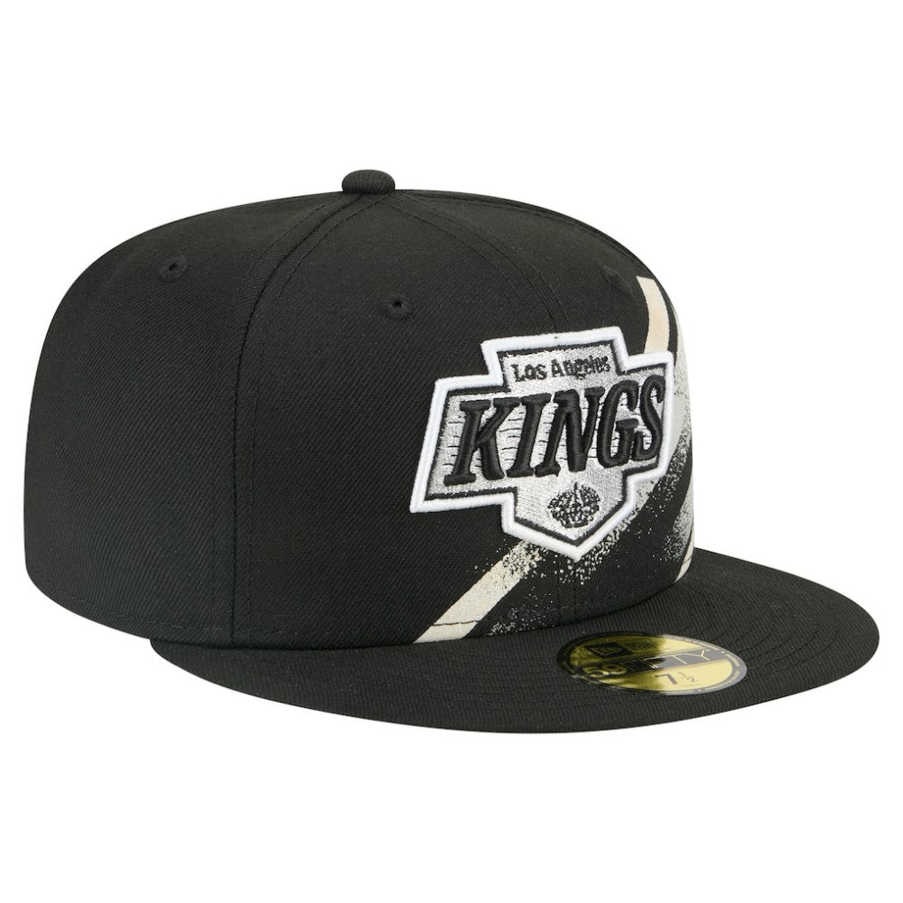 Los Angeles Kings New Era Faded Lines 59FIFTY Fitted Hat - Black | New Era Clearance