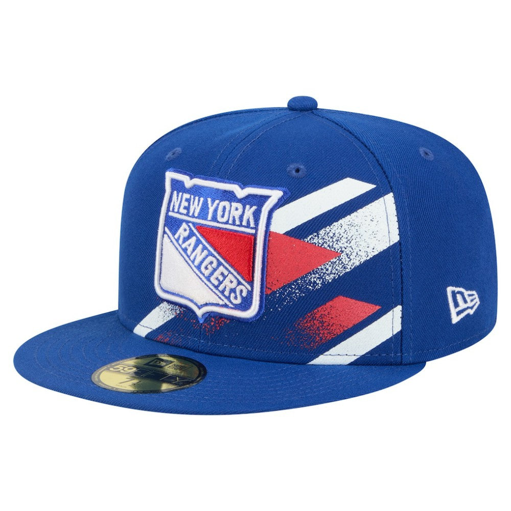New York Rangers New Era Faded Lines 59FIFTY Fitted Hat - Blue | New Era Lifestyle