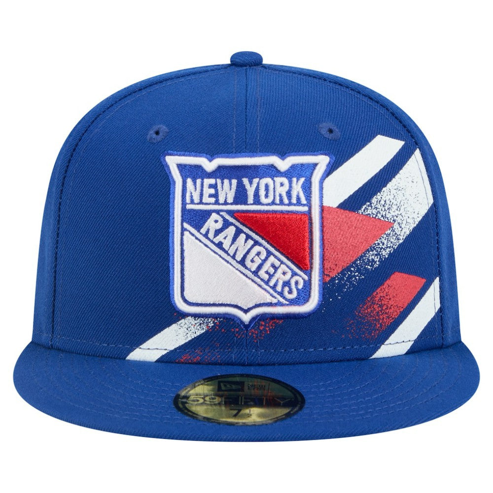 New York Rangers New Era Faded Lines 59FIFTY Fitted Hat - Blue | New Era Lifestyle