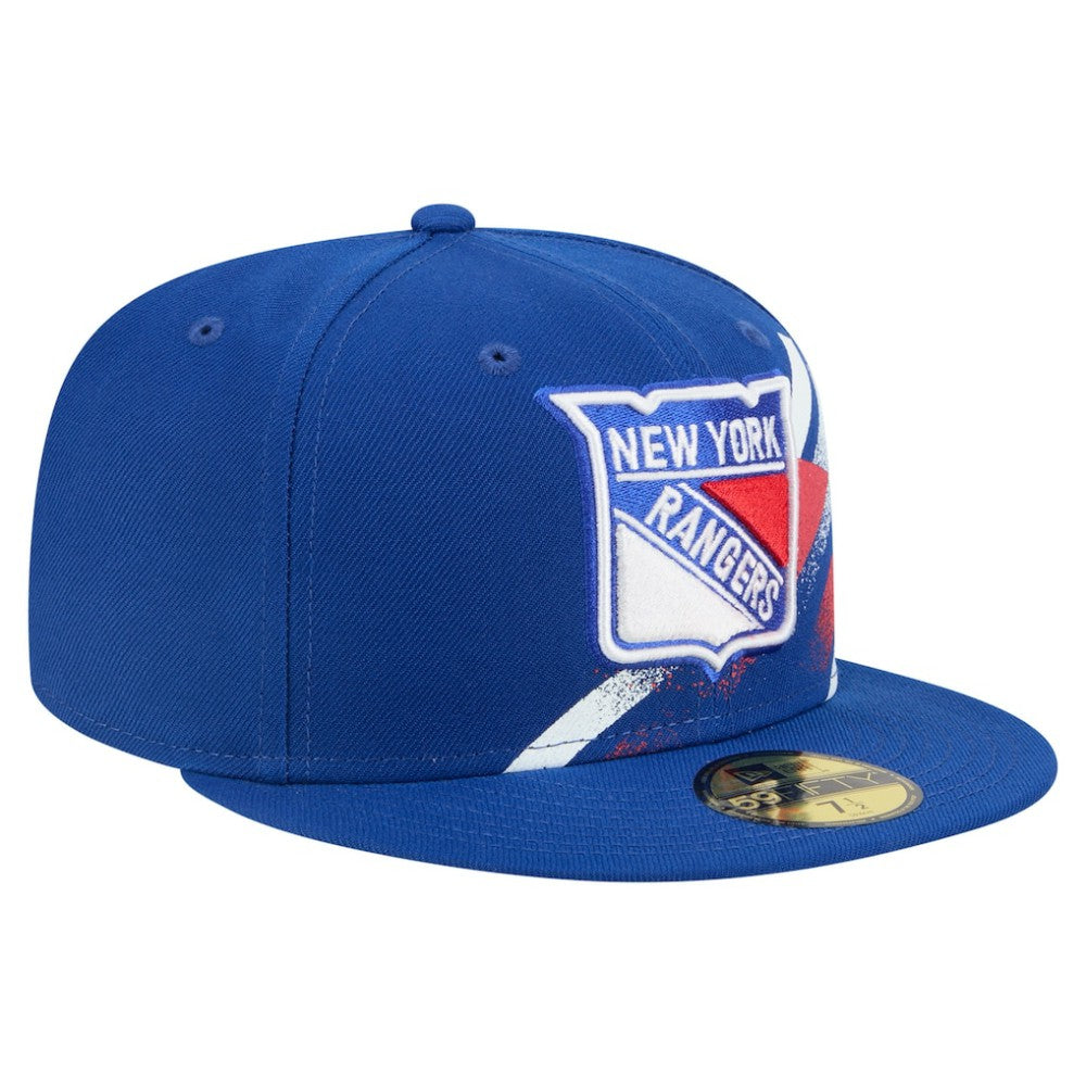 New York Rangers New Era Faded Lines 59FIFTY Fitted Hat - Blue | New Era Lifestyle
