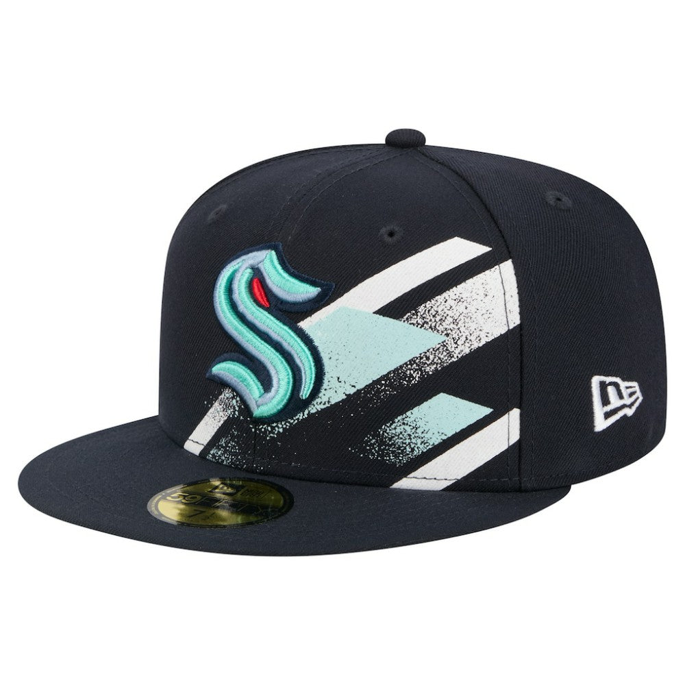 Seattle Kraken New Era Faded Lines 59FIFTY Fitted Hat - Deep Sea Blue | New Era online