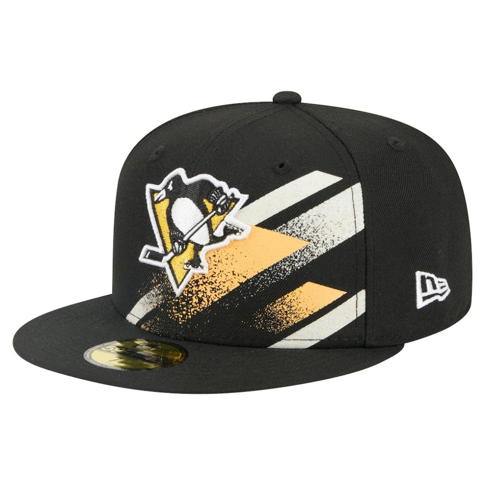 Pittsburgh Penguins New Era Faded Lines 59FIFTY Fitted Hat - Black | New Era on sale