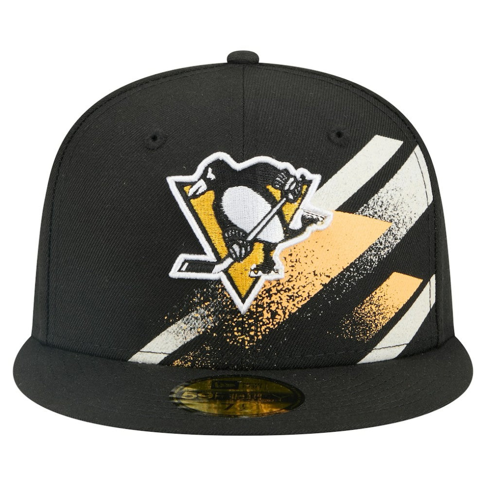 Pittsburgh Penguins New Era Faded Lines 59FIFTY Fitted Hat - Black | New Era on sale