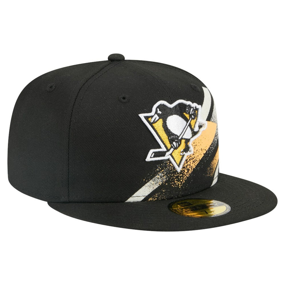 Pittsburgh Penguins New Era Faded Lines 59FIFTY Fitted Hat - Black | New Era on sale