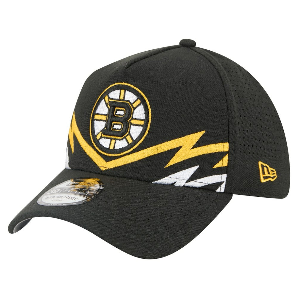 Boston Bruins New Era 39THIRTY A-Frame Perforated Flex Hat - Black | New Era sale