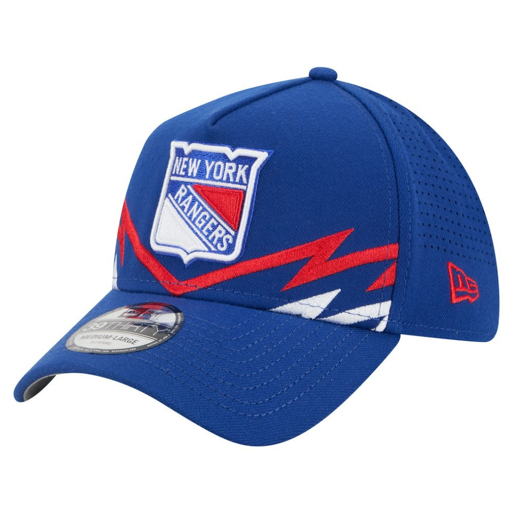New York Rangers New Era 39THIRTY A-Frame Perforated Flex Hat - Blue | New Era on sale