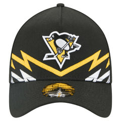 Pittsburgh Penguins New Era 39THIRTY A-Frame Perforated Flex Hat - Black | New Era Clearance