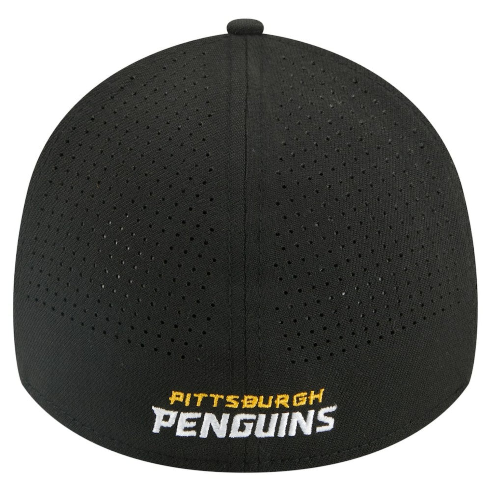 Pittsburgh Penguins New Era 39THIRTY A-Frame Perforated Flex Hat - Black | New Era Clearance