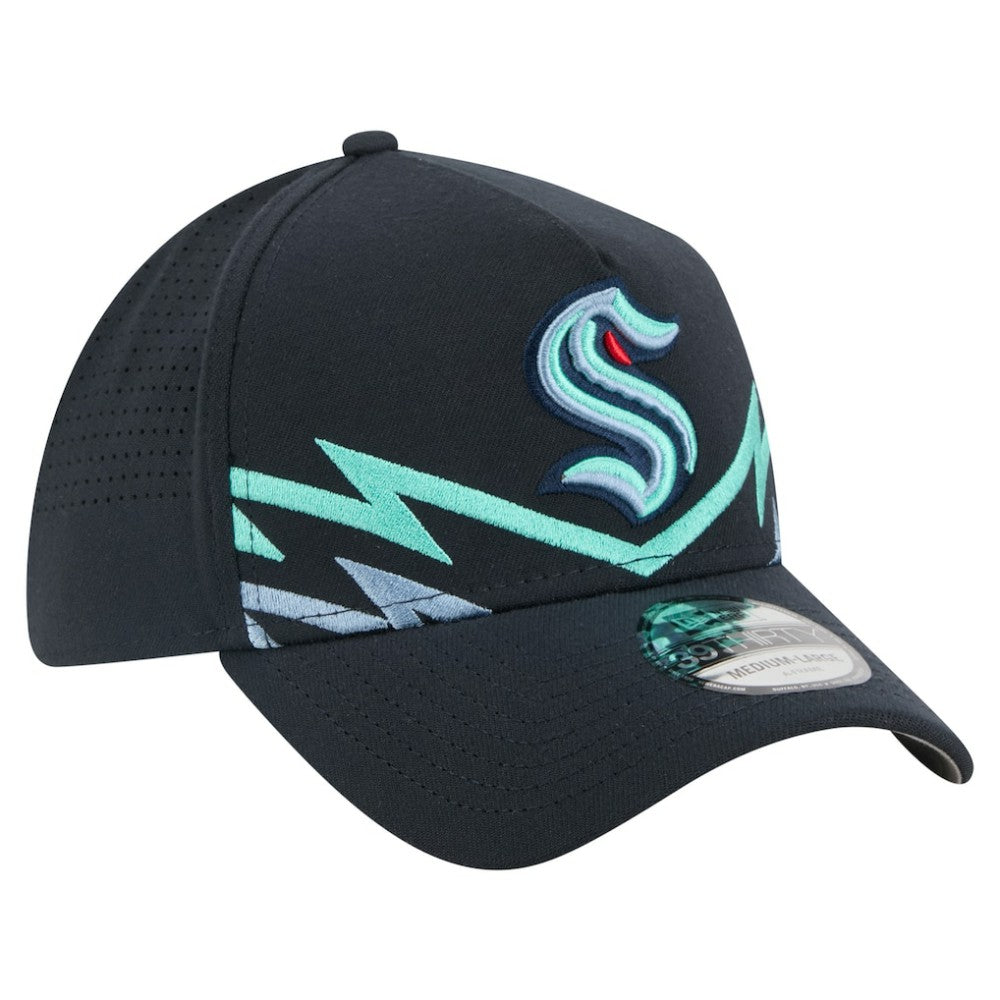 Seattle Kraken New Era Zig Zag 39THIRTY A-Frame Perforated Flex Hat - Deep Sea Blue | New Era sale