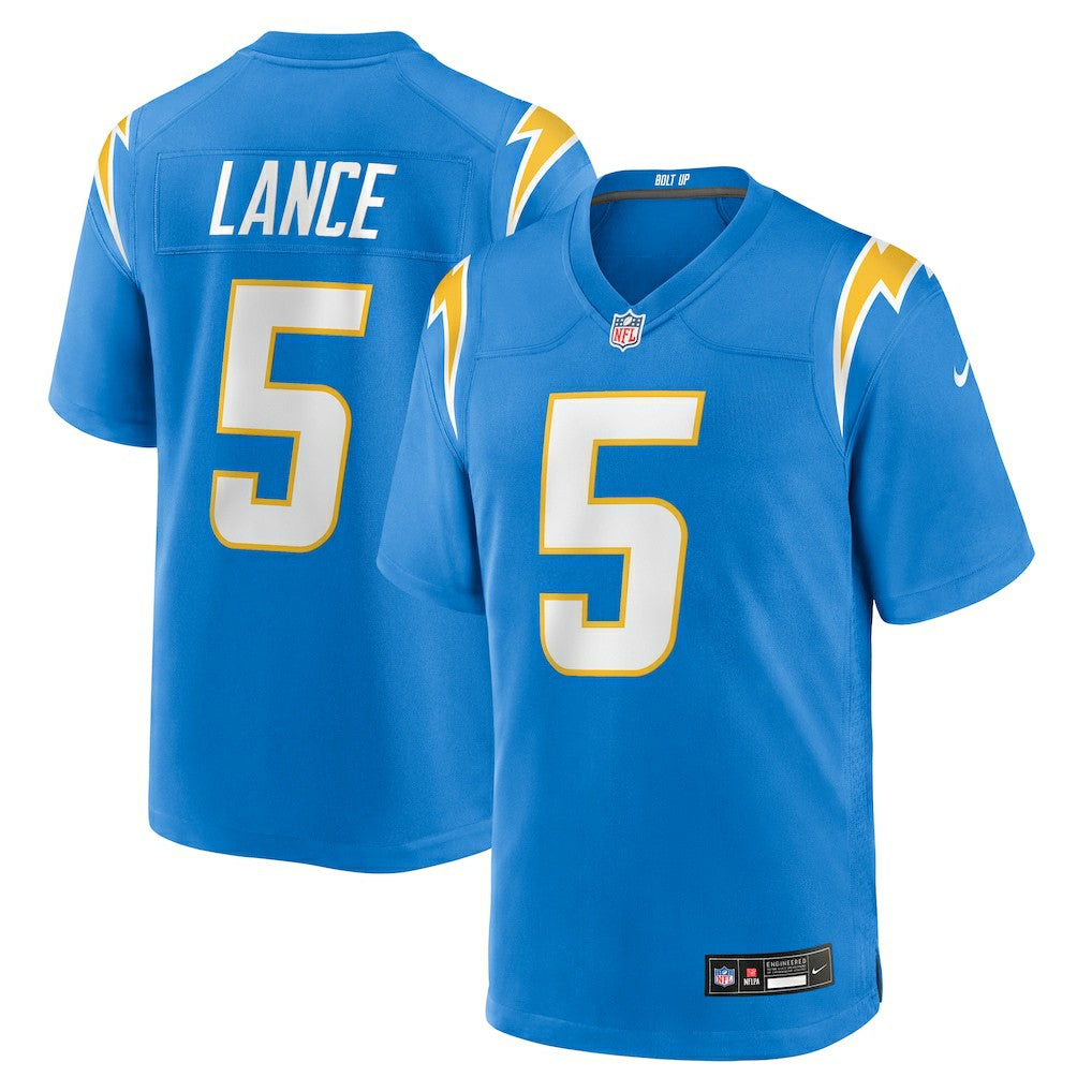 Trey Lance Los Angeles Chargers Team Game Jersey - Powder Blue - Nike