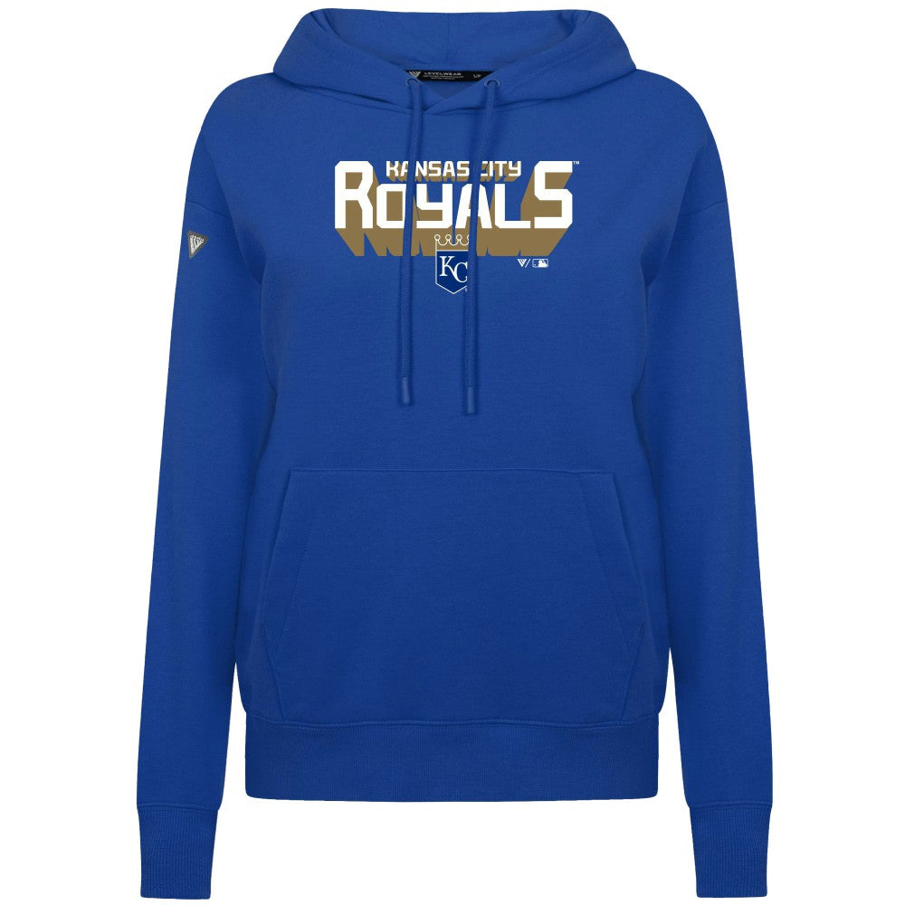 Kansas City Royals Levelwear Women's Adorn Retro 3D Pullover Hoodie Discount