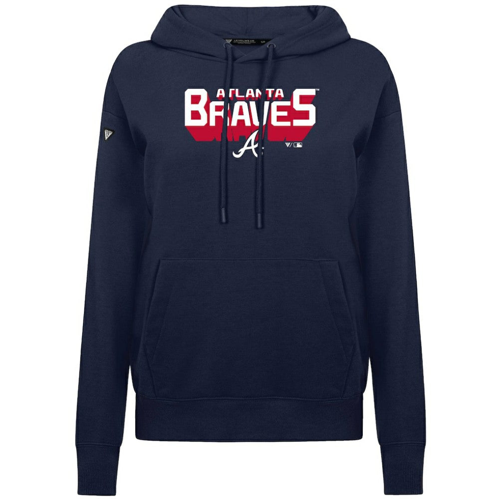 Atlanta Braves Levelwear Women's Adorn Retro 3D Pullover Hoodie Discount