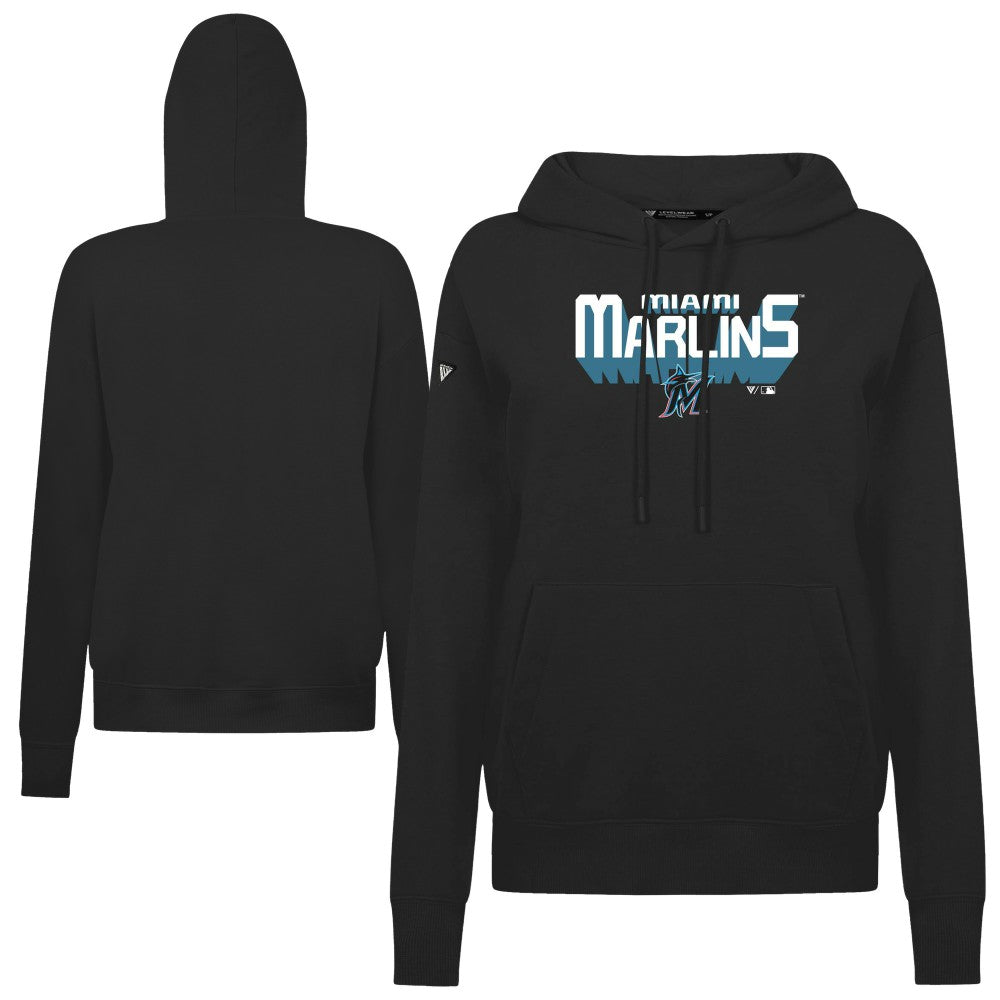 Miami Marlins Levelwear Women's Adorn Retro 3D Pullover Hoodie for sale