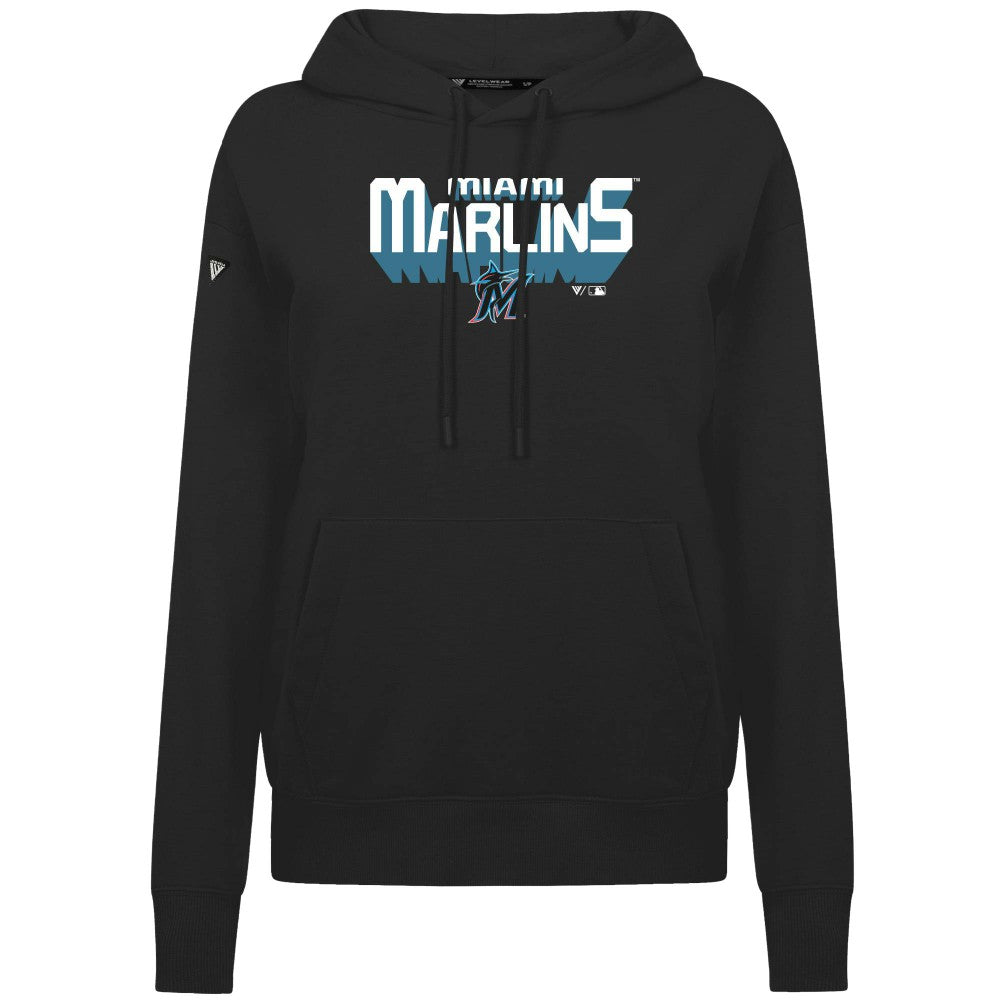 Miami Marlins Levelwear Women's Adorn Retro 3D Pullover Hoodie for sale