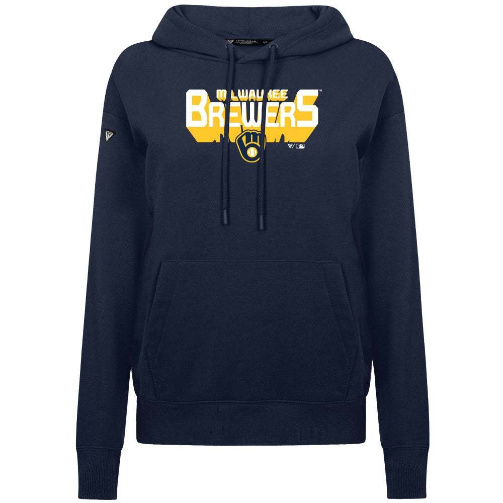 Milwaukee Brewers Levelwear Women's Adorn Retro 3D Pullover Hoodie Outlet