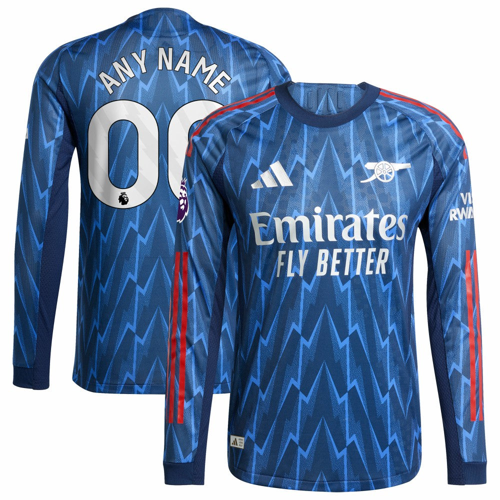 Adidas - Arsenal 2025/26 Away Long Sleeve Custom Jersey - Blue
