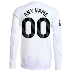 Adidas - Manchester United 2025/26 Away Long Sleeve Custom Jersey - White