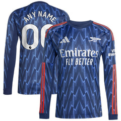 Adidas - Arsenal 2025/26 Away Replica Long Sleeve Custom Jersey - Blue