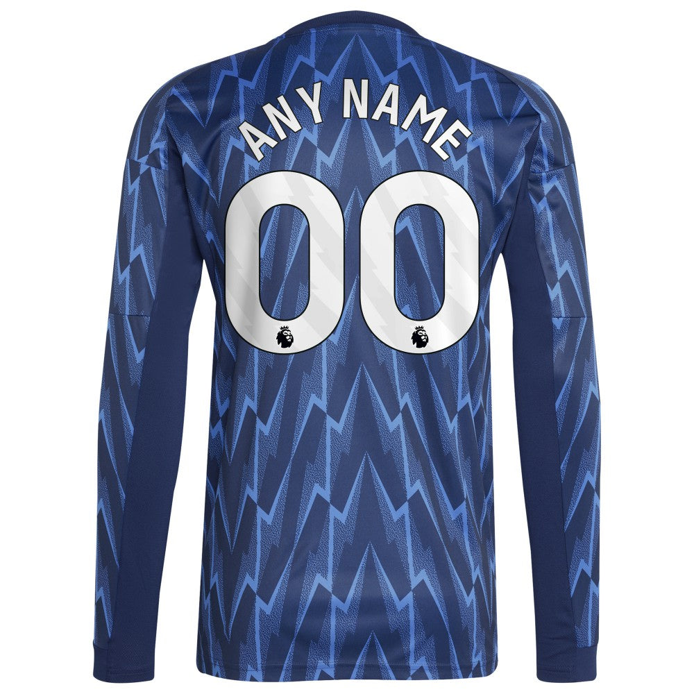 Adidas - Arsenal 2025/26 Away Replica Long Sleeve Custom Jersey - Blue