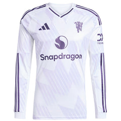 Adidas - Manchester United 2025/26 Away Replica Long Sleeve Custom Jersey - White