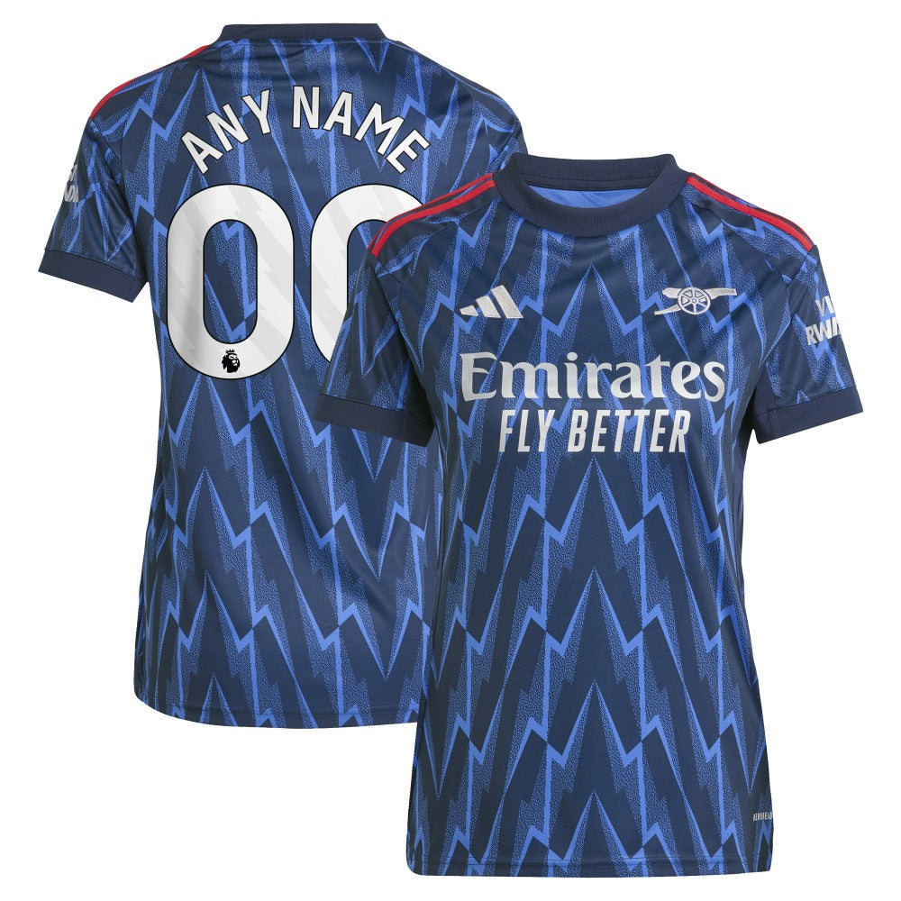 Adidas - Arsenal Women's 2025/26 Away Replica Custom Jersey - Blue