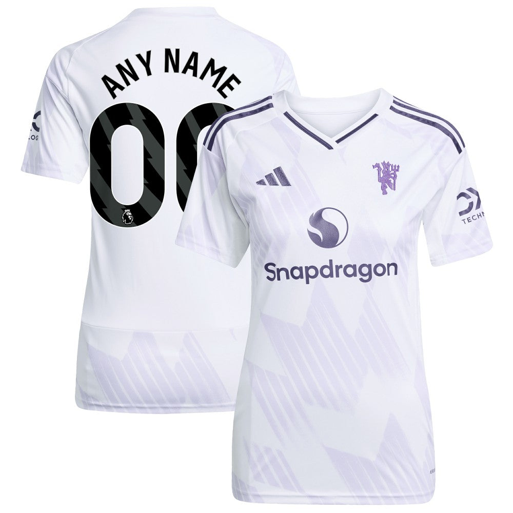 Adidas - Manchester United Women's 2025/26 Away Replica Custom Jersey - White