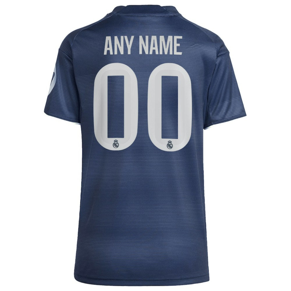 Adidas - Real Madrid Women's 2025/26 Away Replica Custom Jersey - Blue