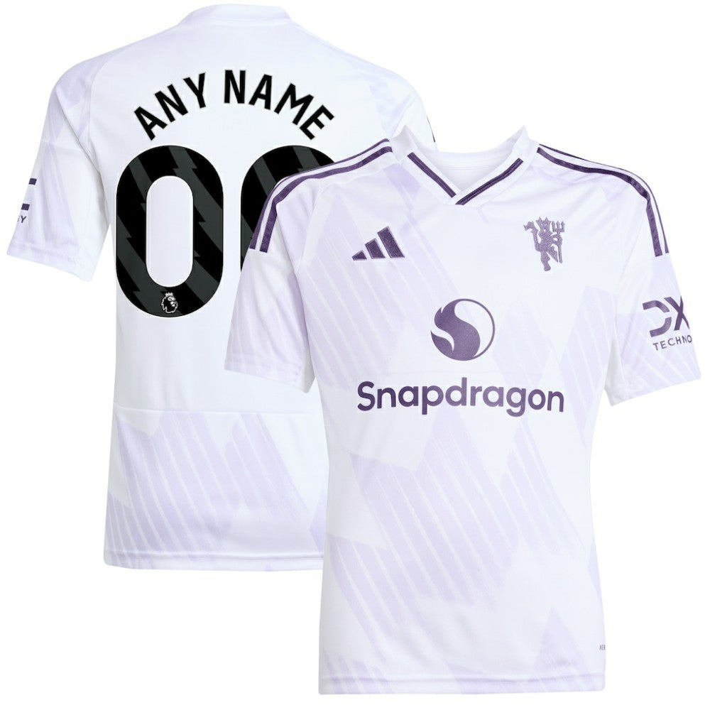 Adidas - Manchester United Youth 2025/26 Away Replica Custom Jersey - White