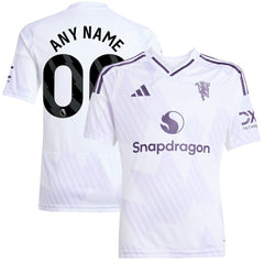 Adidas - Manchester United Youth 2025/26 Away Replica Custom Jersey - White