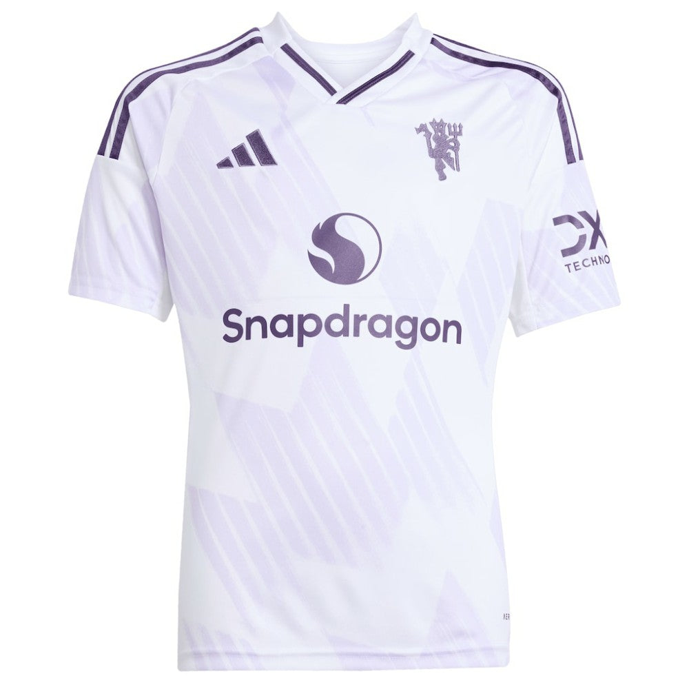 Adidas - Manchester United Youth 2025/26 Away Replica Custom Jersey - White