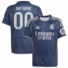 Adidas - Real Madrid Youth 2025/26 Away Replica Custom Jersey - Blue