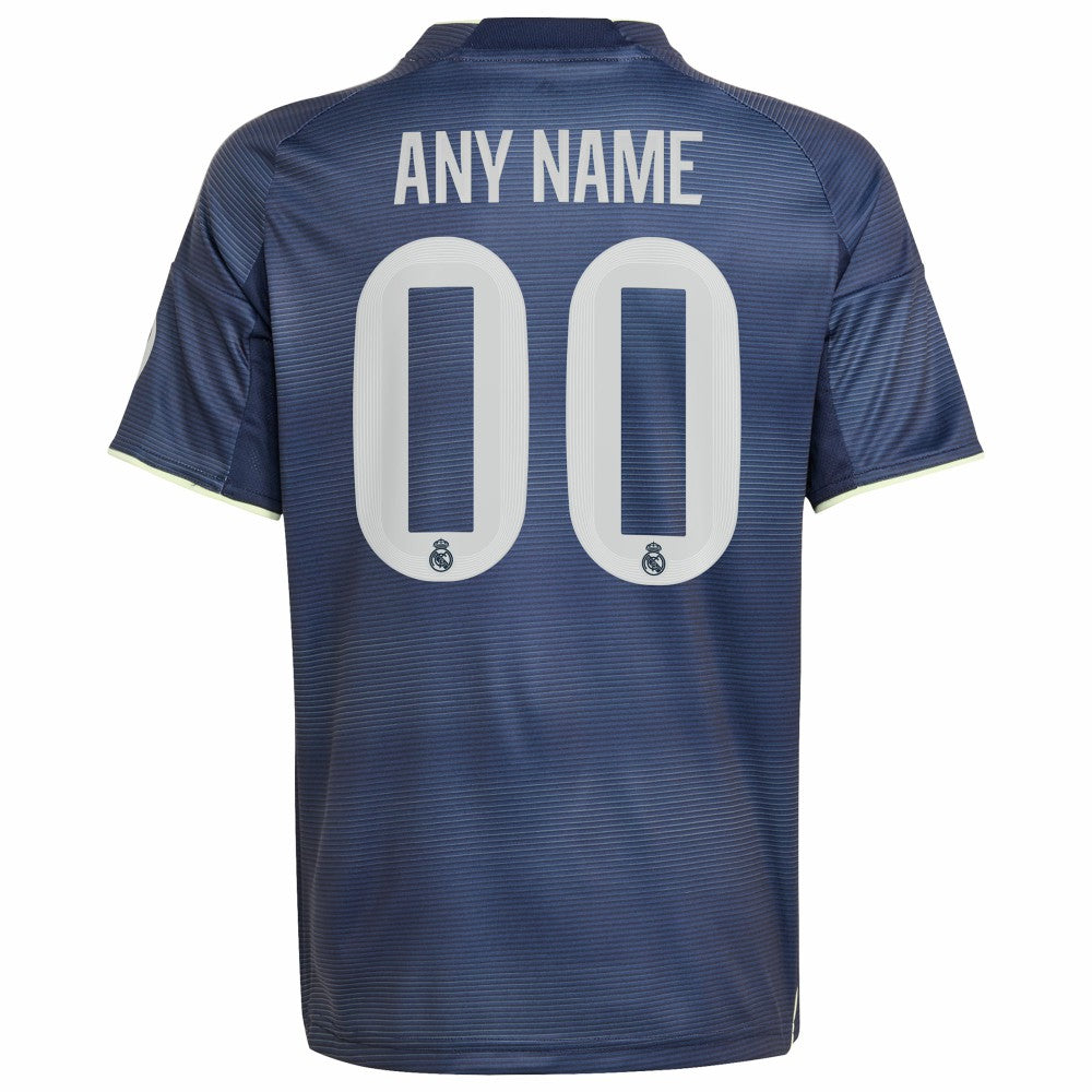 Adidas - Real Madrid Youth 2025/26 Away Replica Custom Jersey - Blue
