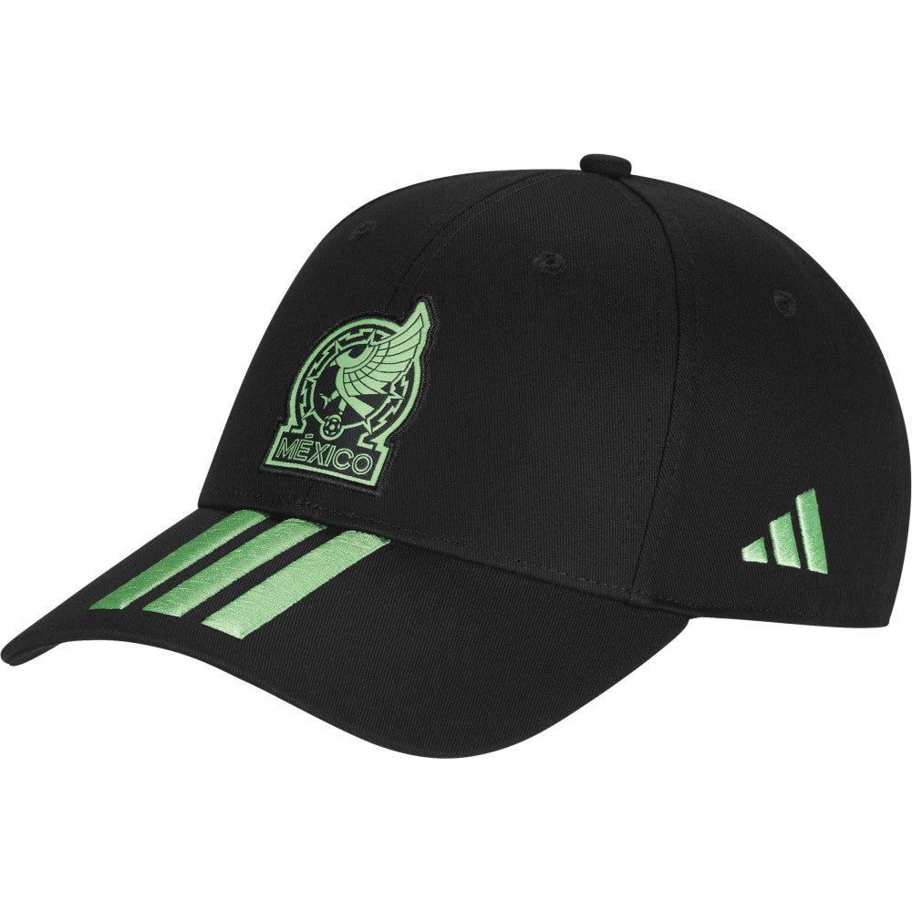 Adidas - Mexico National Team Unisex FIFA x World Cup 2026 3 Stripes Baseball Adjustable Hat - Black