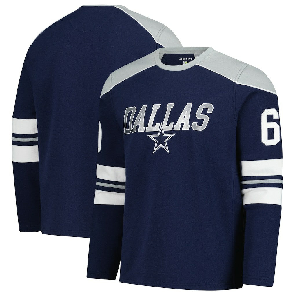 Dallas Cowboys G-III Sports by Carl Banks Adaptive Lord Stanley Crewneck Sweatshirt - Navy - NFL