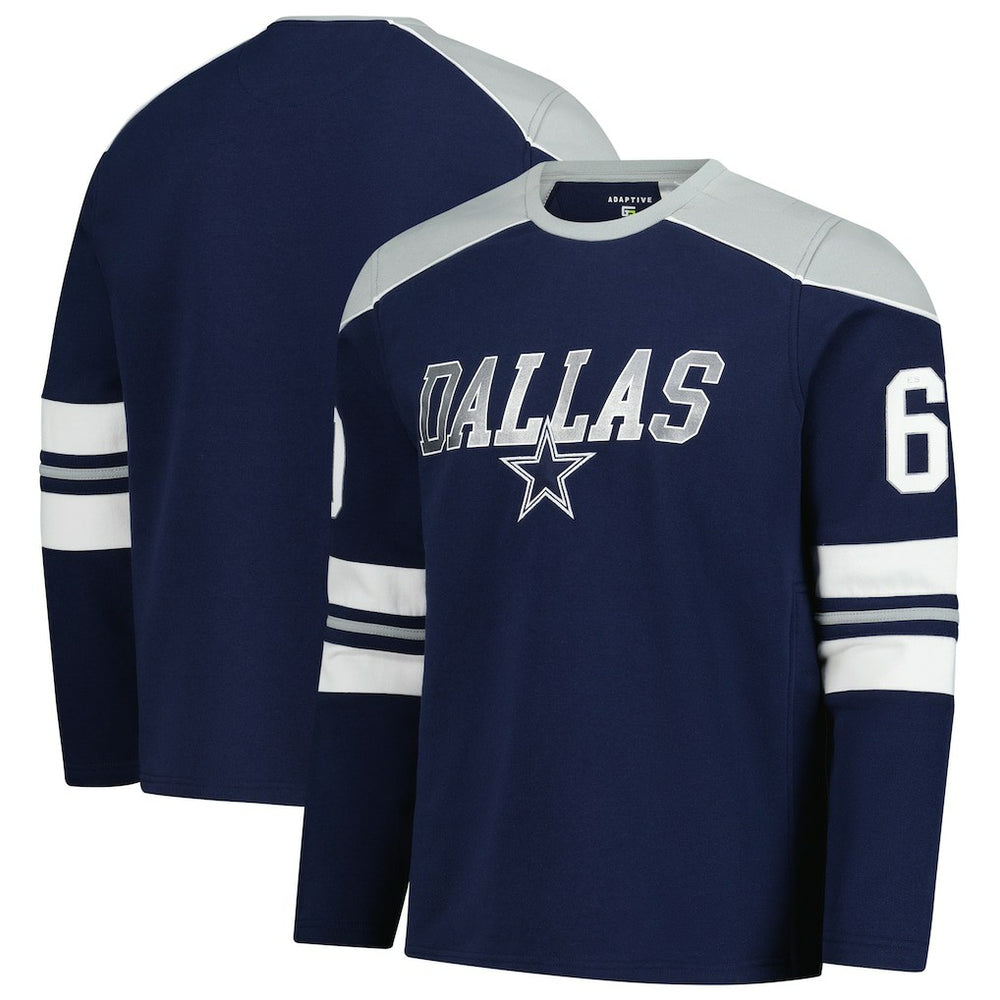 Dallas Cowboys G-III Sports by Carl Banks Adaptive Lord Stanley Crewneck Sweatshirt - Navy - NFL