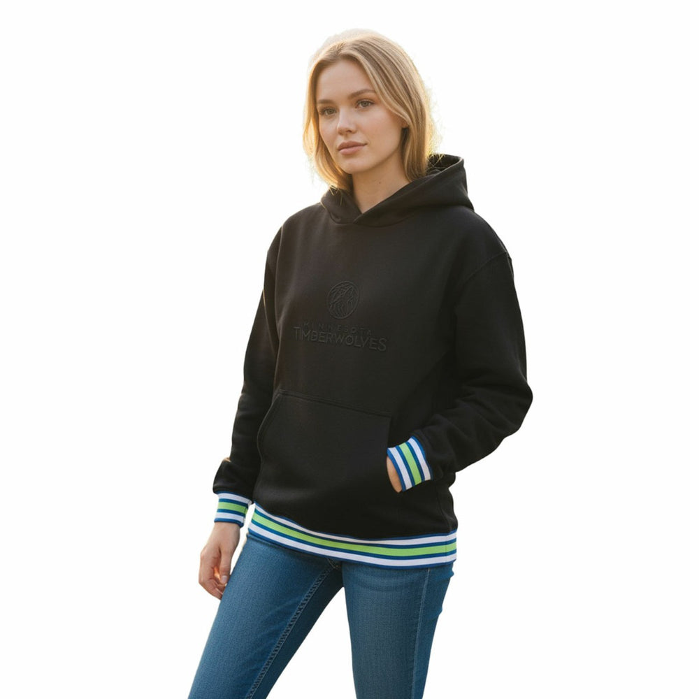 Minnesota Timberwolves The Wild Collective Unisex Custom Rib Tonal Premium Hoodie Black