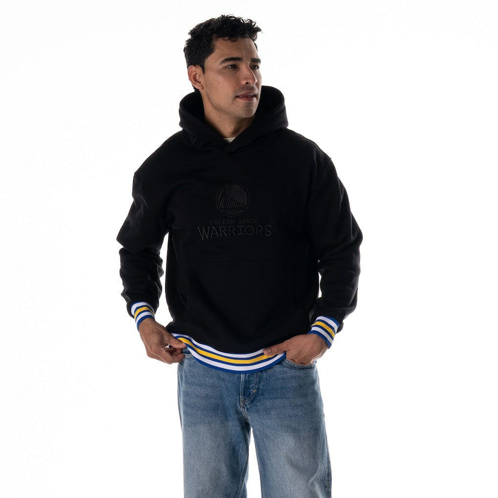 Golden State Warriors The Wild Collective Unisex Custom Rib Tonal Premium Hoodie Black