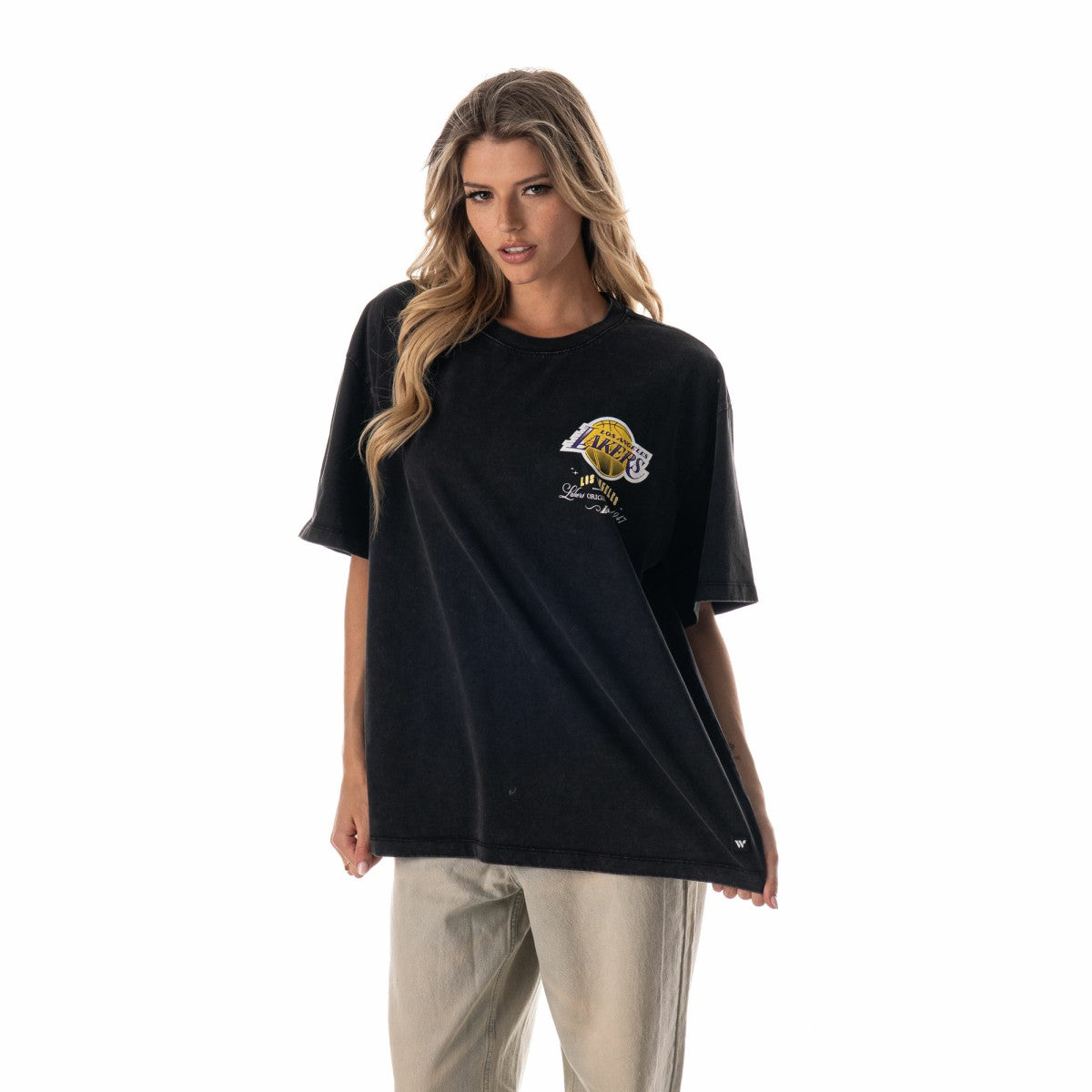 Los Angeles Lakers The Wild Collective Unisex Oversized Streetwear T-Shirt Black