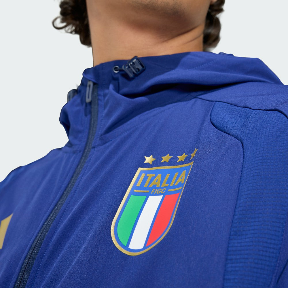 Adidas - Italy National Team FIFA x World Cup 2026 Full-Zip Travel Windbreaker Jacket - Blue